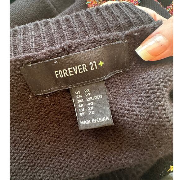 Forever 21 Plus 2X Black Sequin Ugly Christmas Sweater Dress - Picture 8 of 12